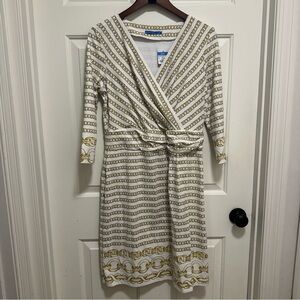 J. McLaughlin Chain Print catalina cloth BREA WRAP DRESS  Size Large